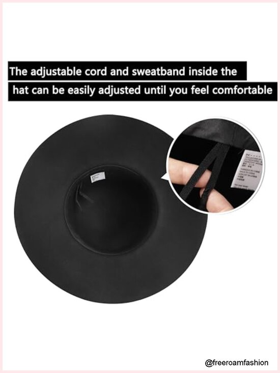 100% Wool Foldable Wide Brim Fedora Floppy Felt Bowler Hat main image 5